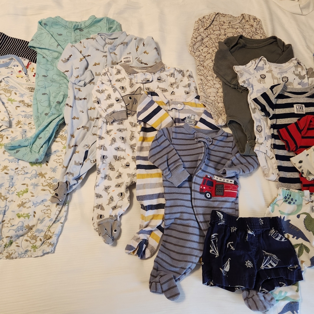 21 Piece Lot of 3m Baby Boy Clothing Bundle